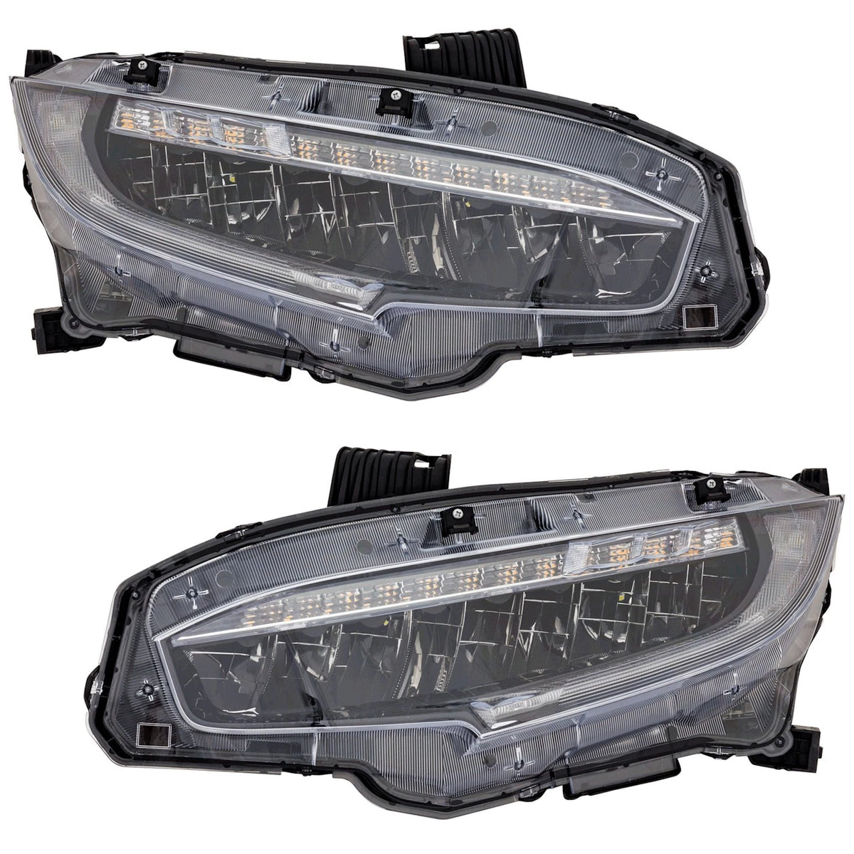 2X LED Headlight for Honda Civic (2019) - Left & Right with Bulbs