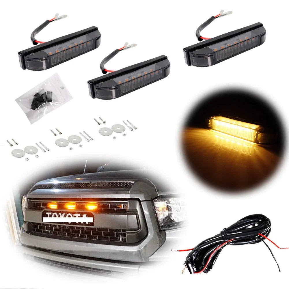 Smoked Amber Front Center Grille Running Lights for Tundra (2014–2021)
