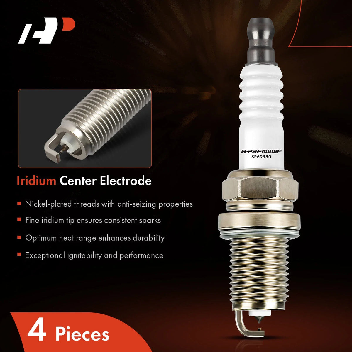 4-Pack Iridium Platinum Spark Plugs for Honda Civic (2006-2011)