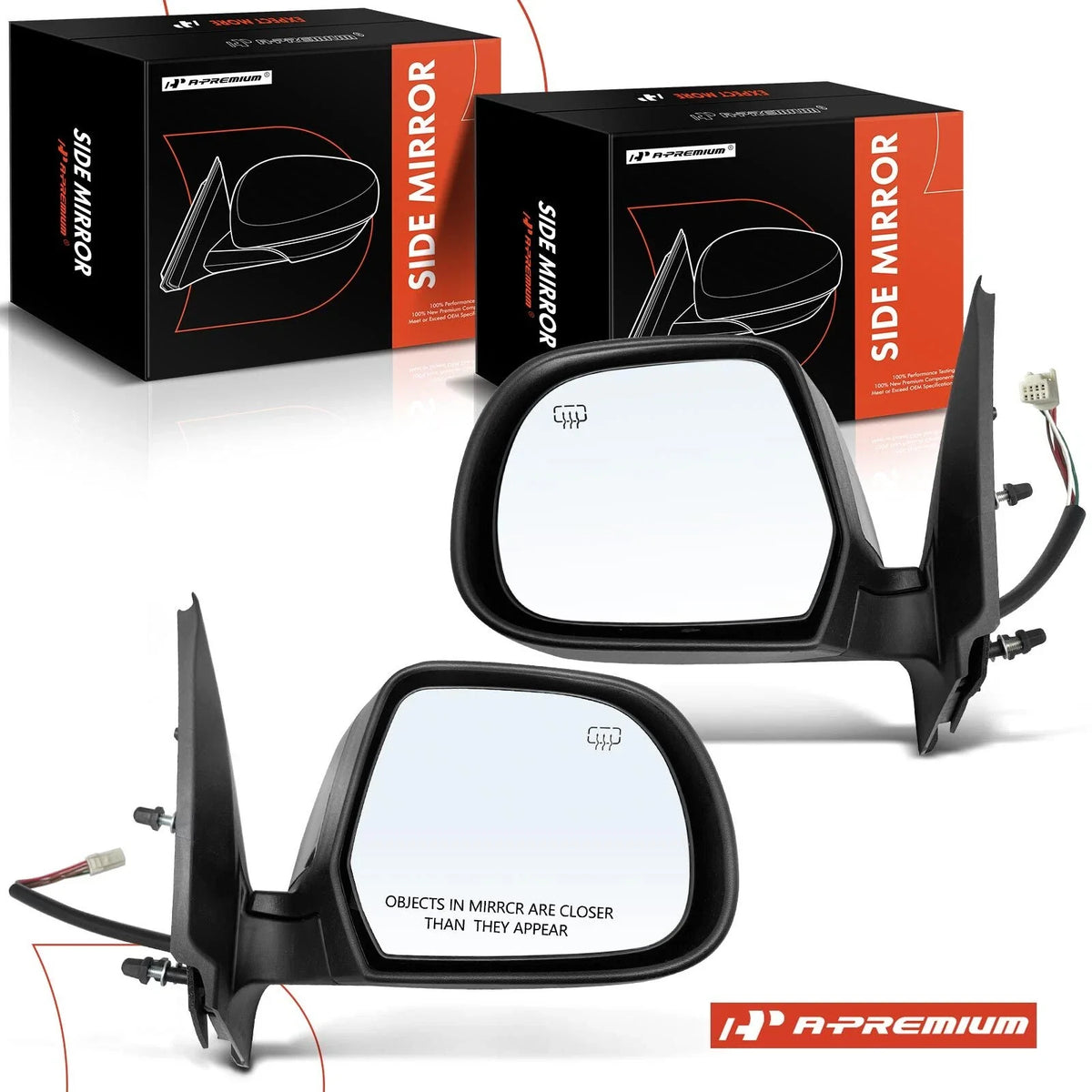 Power Mirror Pair Manual Fold Heated for Nissan Versa (2012–2014)