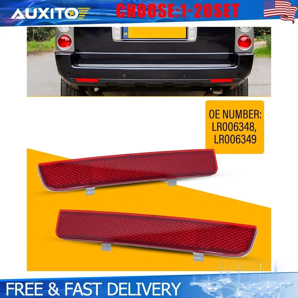 Set of 2 Rear Bumper Reflector Lamp Assembly for Land Rover Range Rover (2012–2020)