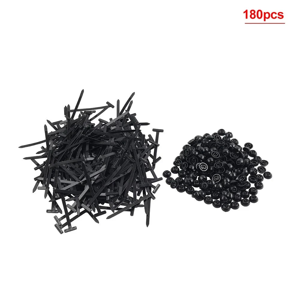 180Pcs Zip Tie Cable Buckle Self-Locking Fastener for Automotive Use