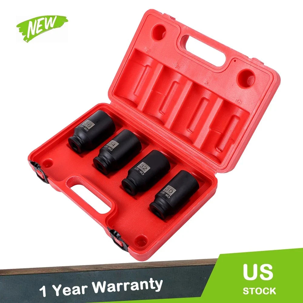 Set of 4 Deep Spindle Axle Nut Sockets