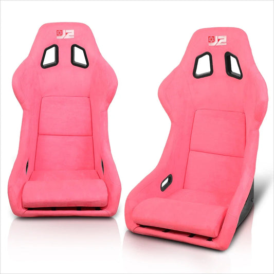 Pair of J2 Large Fiberglass Racing Bucket Seats for Universal Fit (No Year)