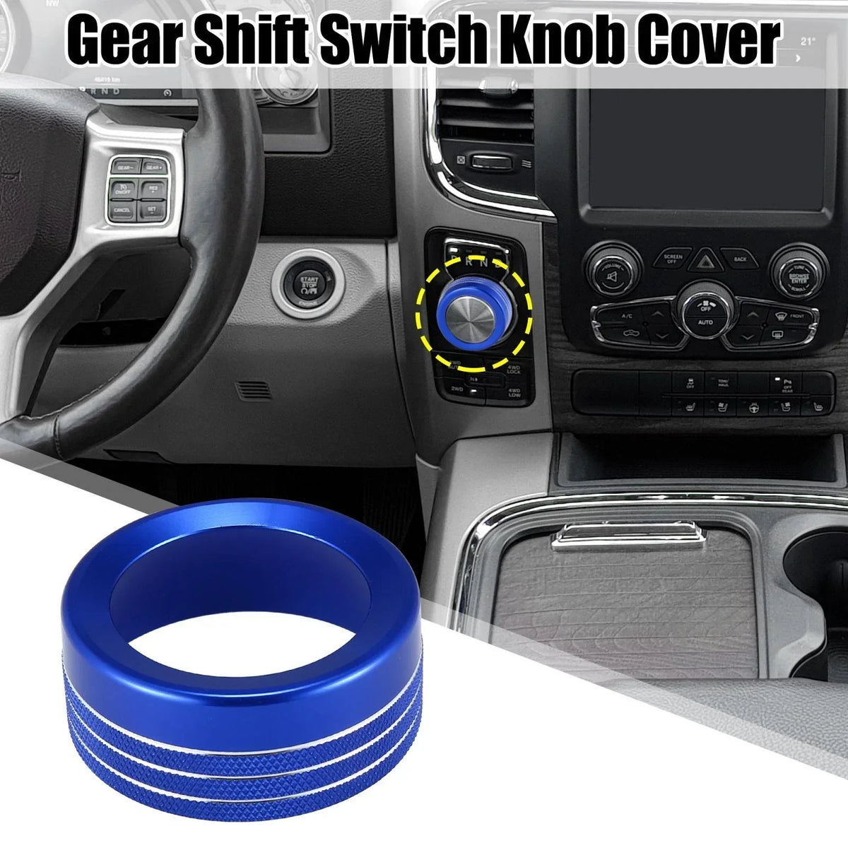Gear Shift Knob Cover - Blue Decoration for 2013-2017 Dodge Ram