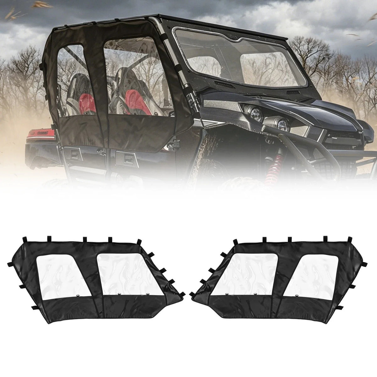 Soft Door Cab Enclosure with Clear Upper Windows for Teryx4 2016-2025
