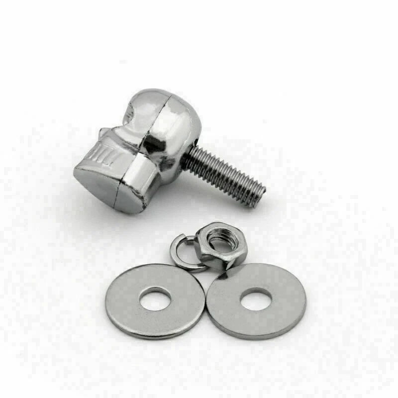 4-Pack T9 Chrome Skull License Plate Frame Screws for Motorcycles