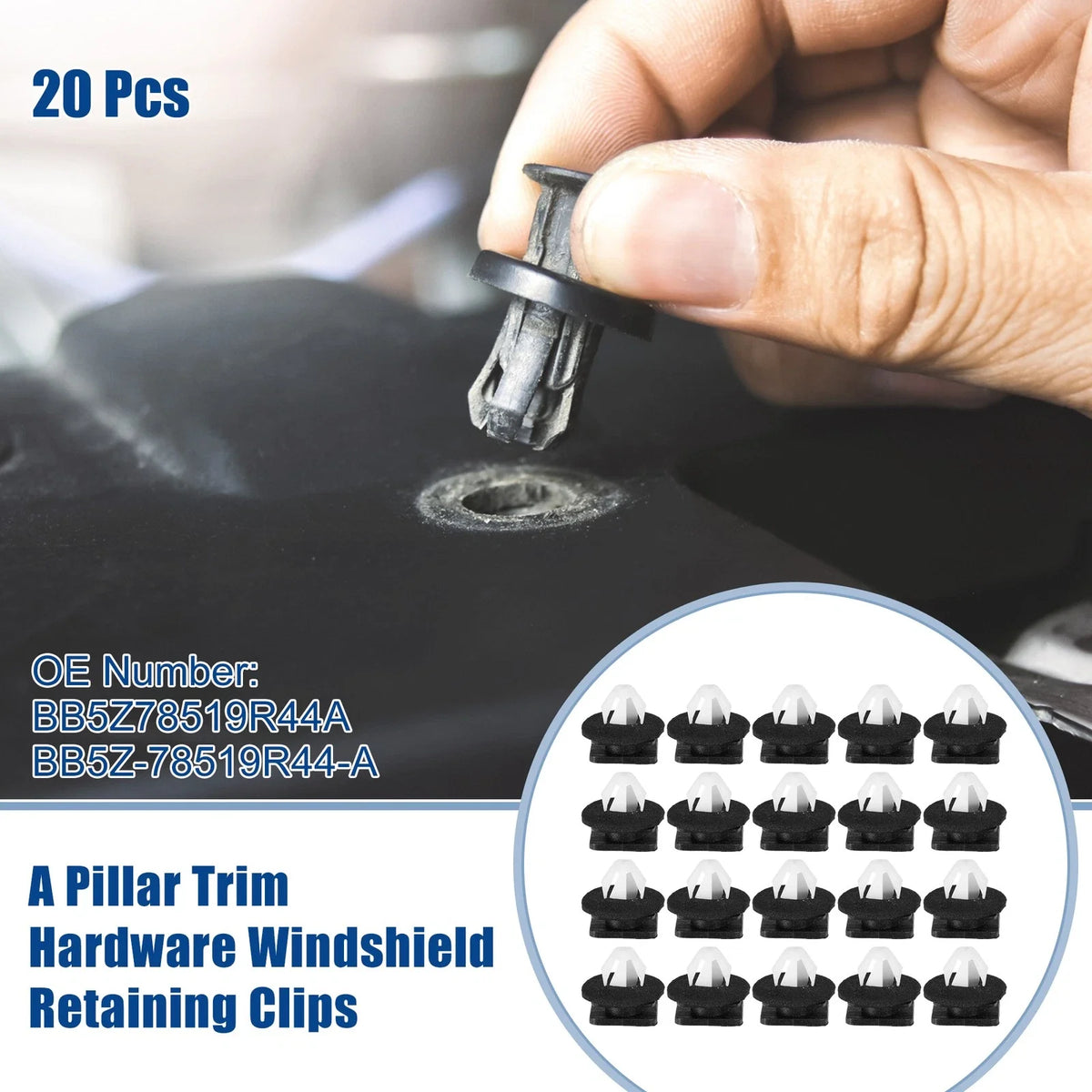 20pcs A Pillar Trim Hardware Windshield Clips for Ford Explorer (2011–2021) No.BB5Z78519R44A