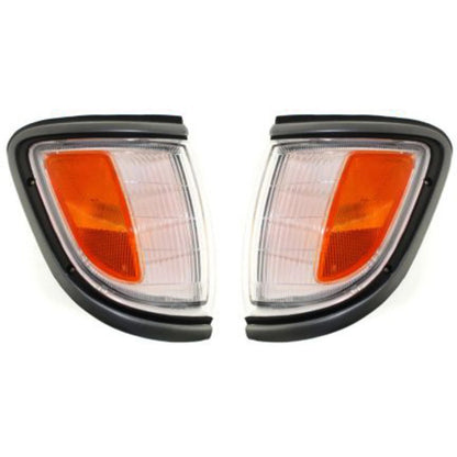 Corner Light Set for Toyota Tacoma RWD 1995–1996 (Includes Bulb, Black Trim)