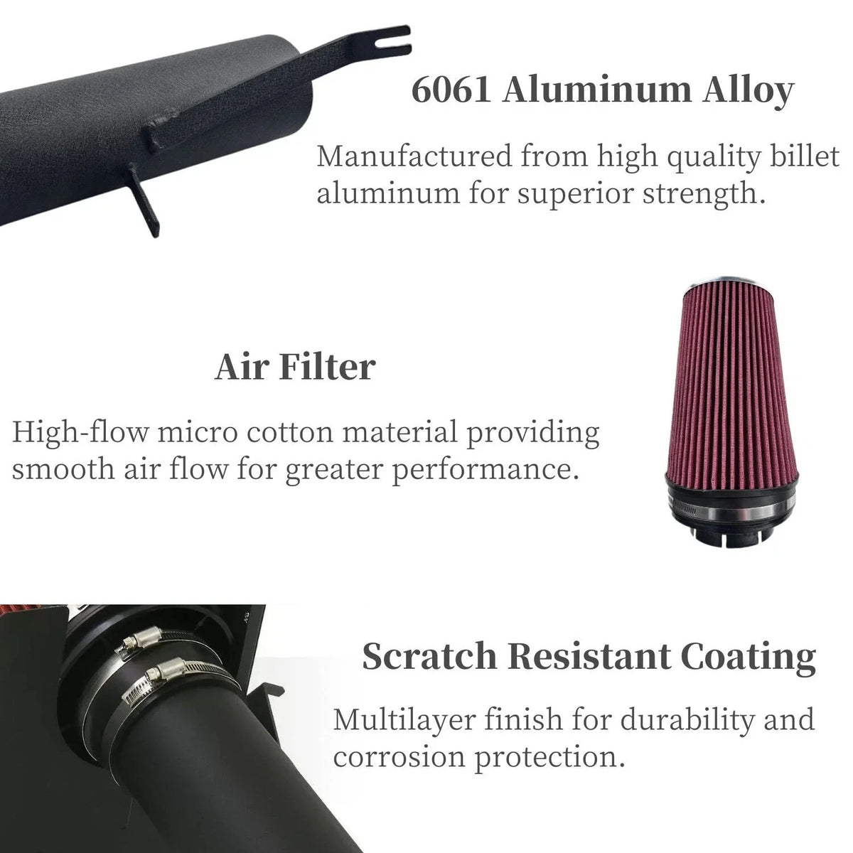 Intake System with Heat Shield and Filter for 1999-2006 GMC Silverado
