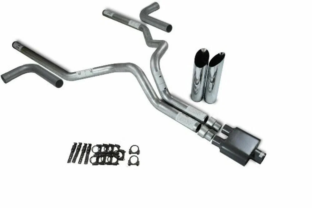 Dual Exhaust Kit for Chevy GMC 1500 (2019–2025) 3" Side Exit Slash Tips