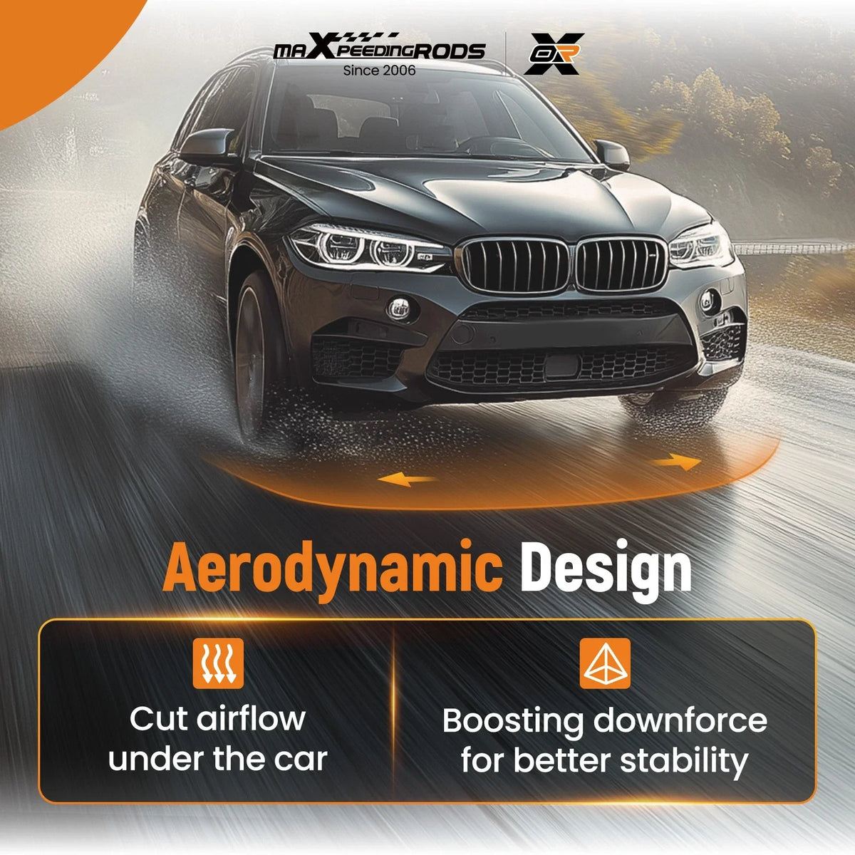Front Lip Splitter - Gloss Black for BMW X6 G06 M Sport 2020-2023