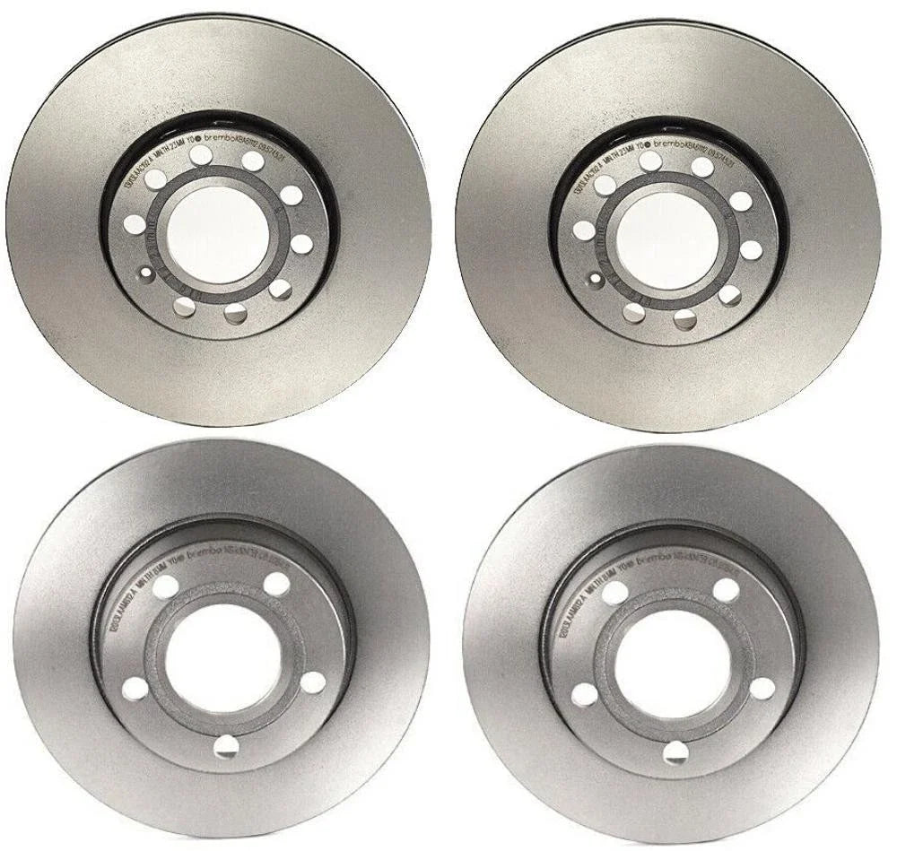 Brembo Brake Disc Rotors Kit 288mm Front 255mm Rear for Audi A6 Quattro (1998–2001)