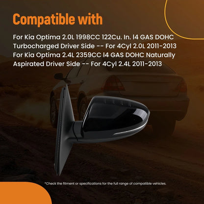 LED Black Driver Rear View Mirror for Kia Optima (2011–2013)