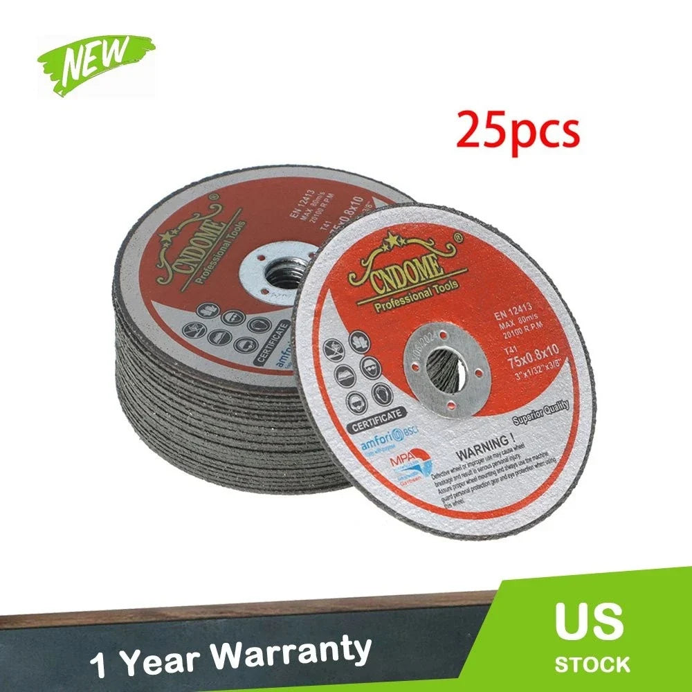 25 Pack Cut Off Wheels for Die Grinder (3"x1/32"x3/8")