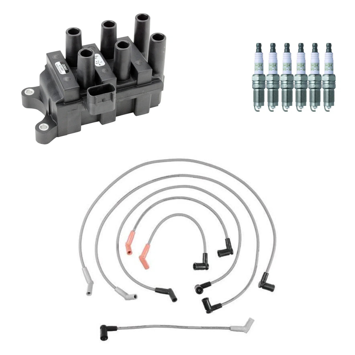 Denso Ignition Coil Wires & NGK Platinum Spark Plugs Kit for F-150 (1997–2003)