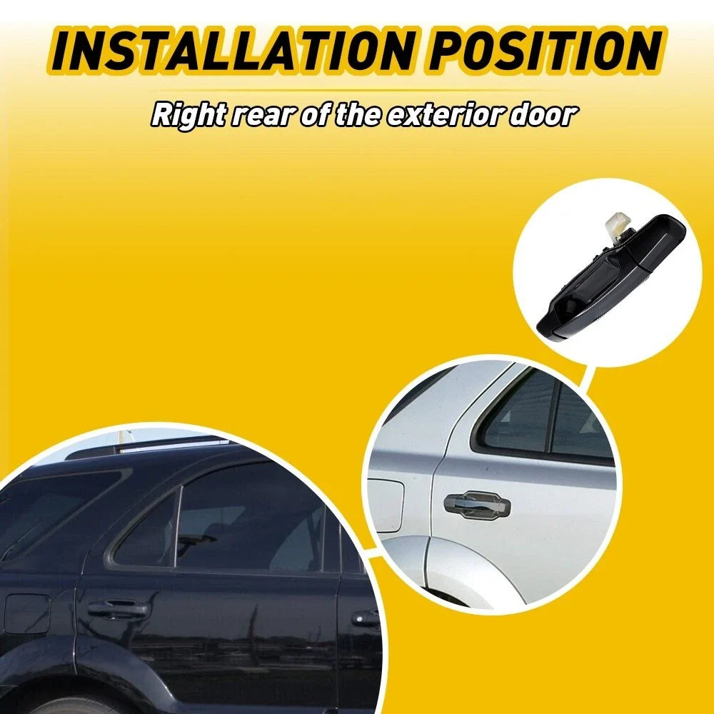 Right Rear Exterior Door Handle for Kia Sorento (2003–2009) Black