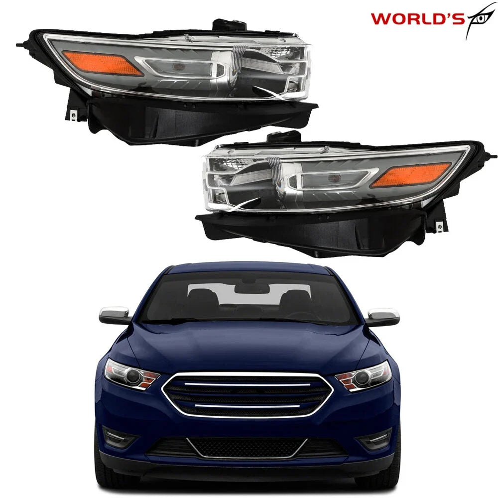 Set of 2 Halogen Projector Front Headlights for Ford Taurus (2013–2016)