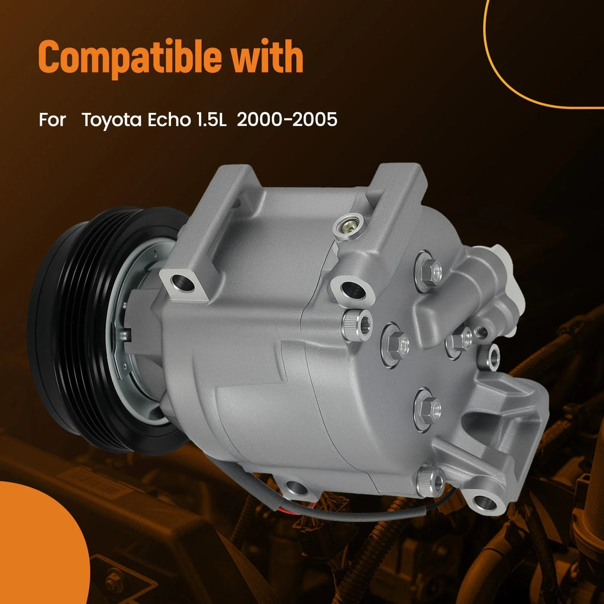 A/C Compressor with Clutch for 2000-2005 Toyota Echo CO11063AC