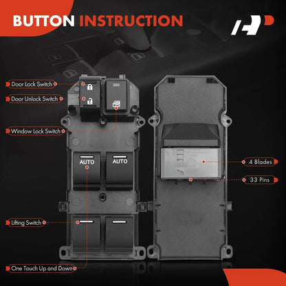 Front Left Window Switch for Honda Odyssey 2014 to 2017
