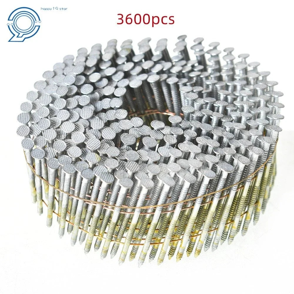 Full Round Head Siding Nails 0.092"×2-1/2" - 3600 Pcs Collated Wire Coil