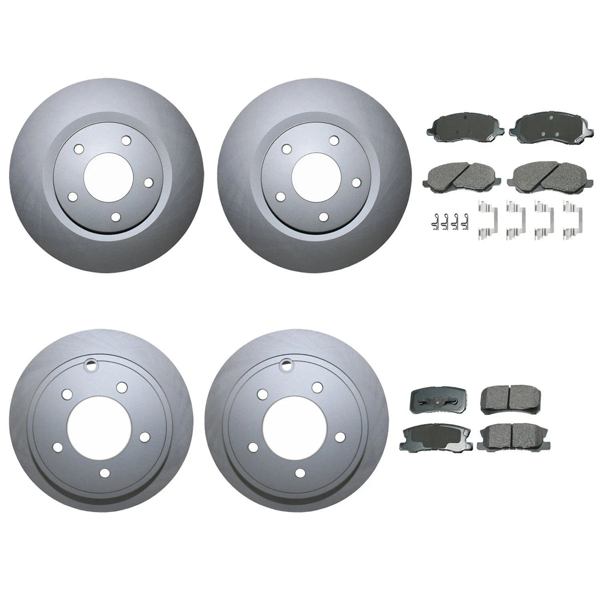 Disc Rotors & Akebono ProACT Pads Brake Kit for Dodge Jeep Front & Rear