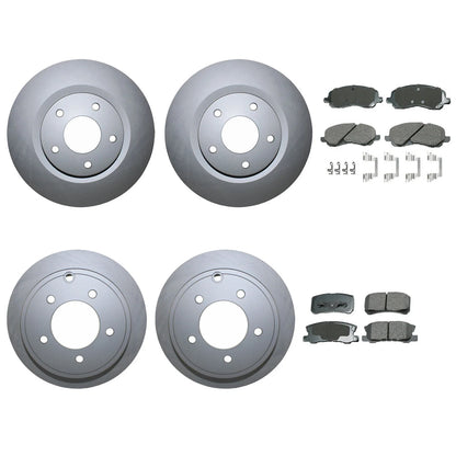 Disc Rotors & Akebono ProACT Pads Brake Kit for Dodge Jeep Front & Rear