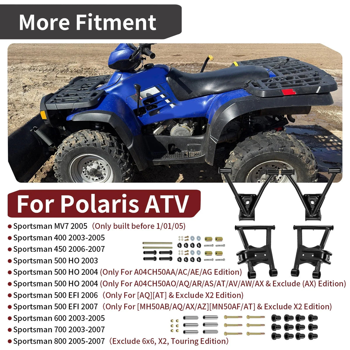 Rear A-Arm Kit for 2003-2007 Polaris Sportsman 500 HO