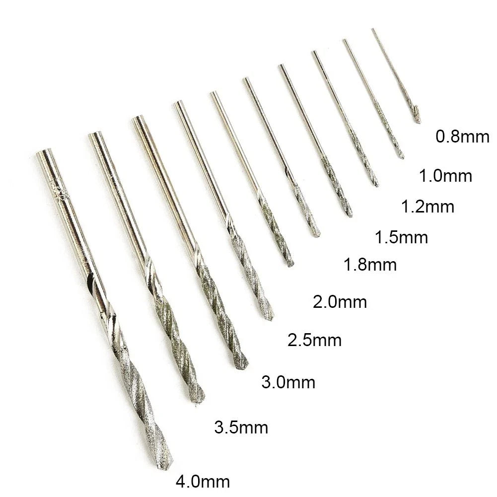 Set of 10 Precision Needle Drilling Bits for Gemstones and Cobblestone