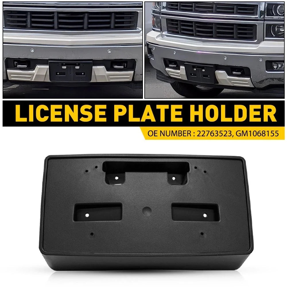 Front Bumper License Plate Mounting Bracket Kit for Chevy Silverado 1500 (2014–2015)