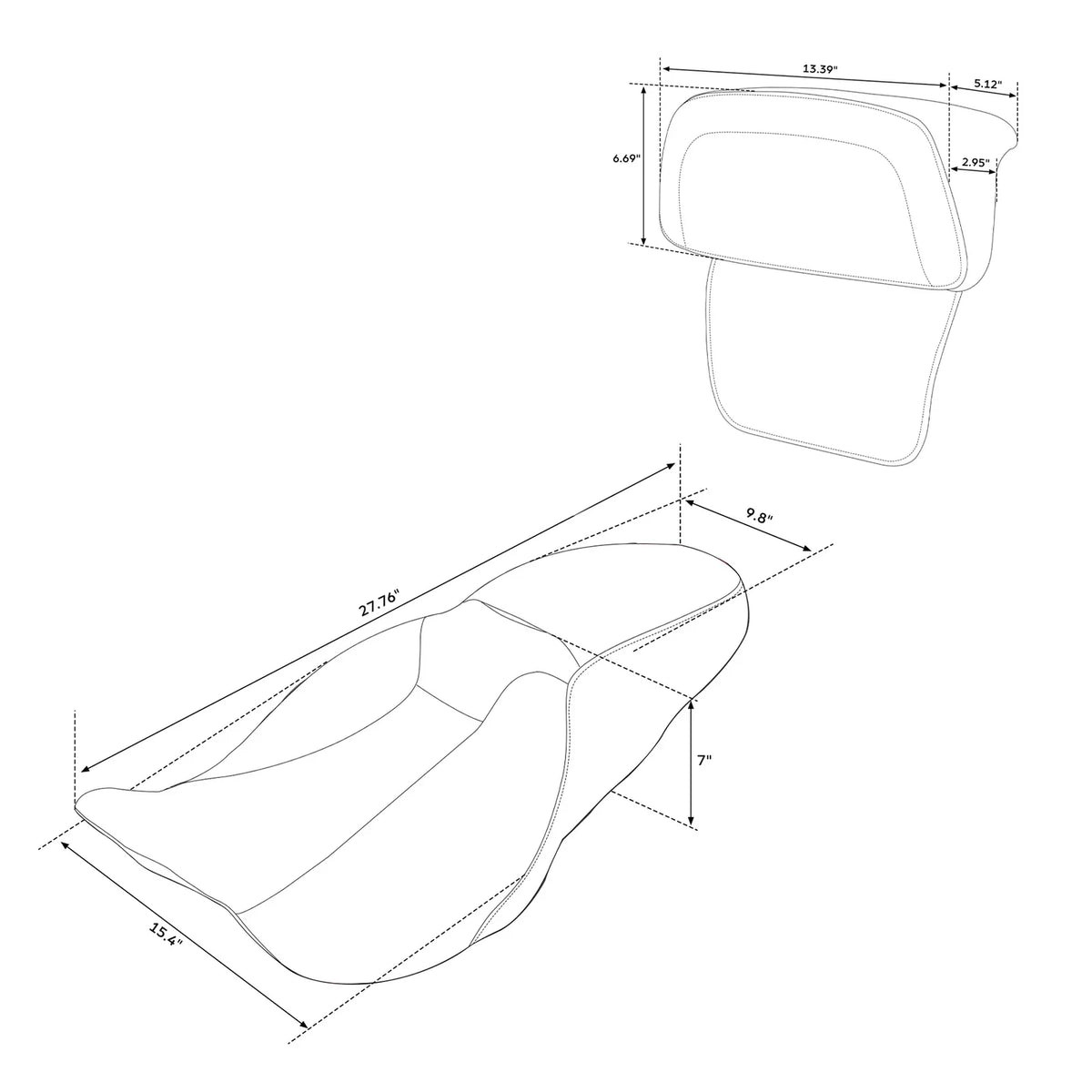 Driver Passenger Seat Backrest for Harley Touring Electra Glide FLHT (2014–2023)