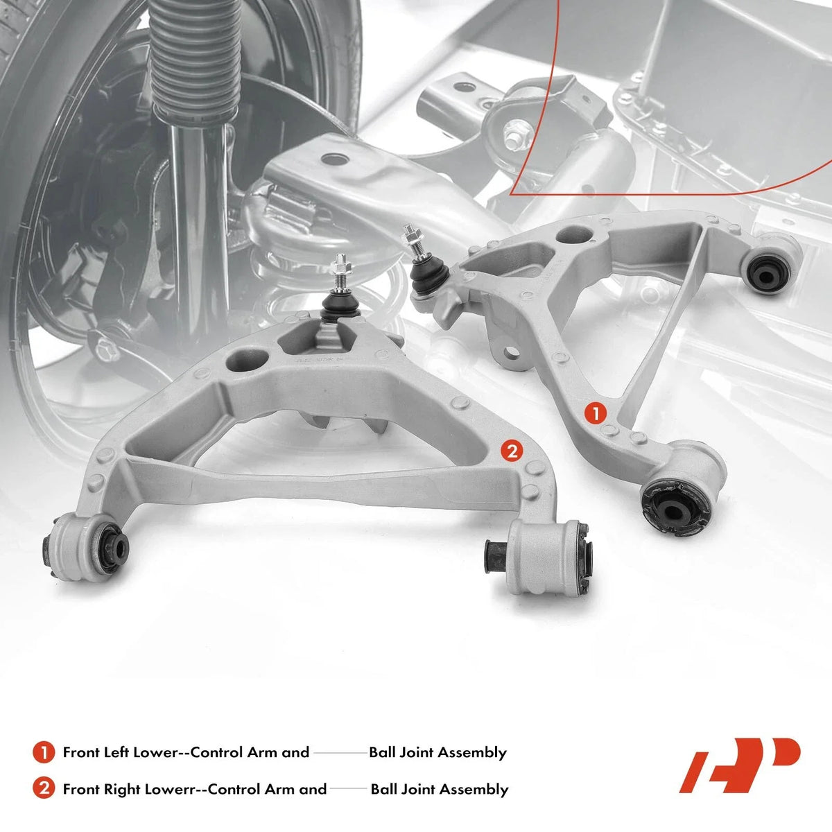 2X Front Control Arms with Ball Joints for Ford Expedition