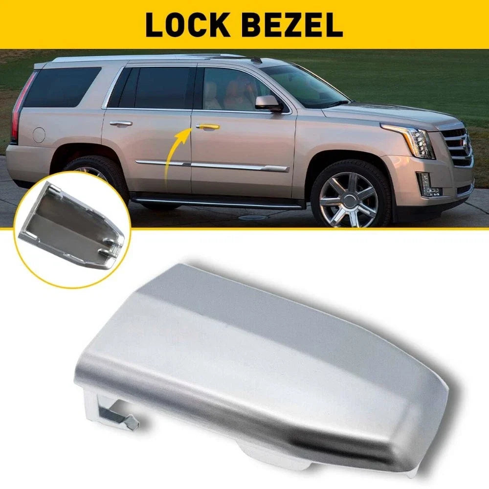 Front Door Handle Cylinder Lock Cover for Cadillac Escalade (2015–2018) OEM Silver