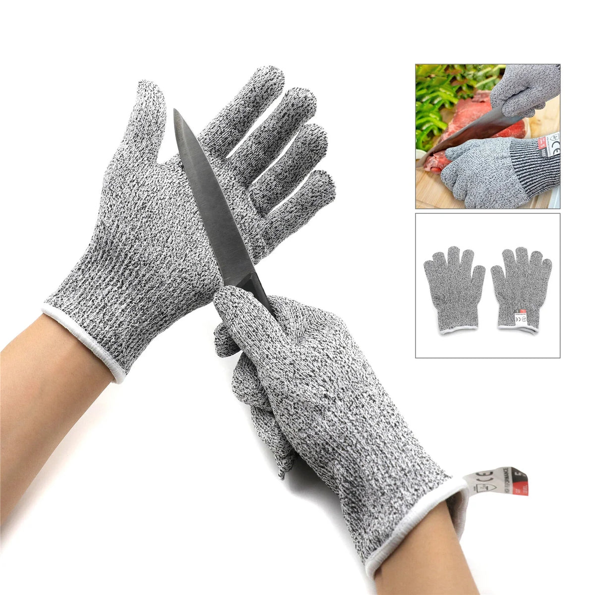 5 Pair Cut Resistant Working Gloves Level 5 Protection