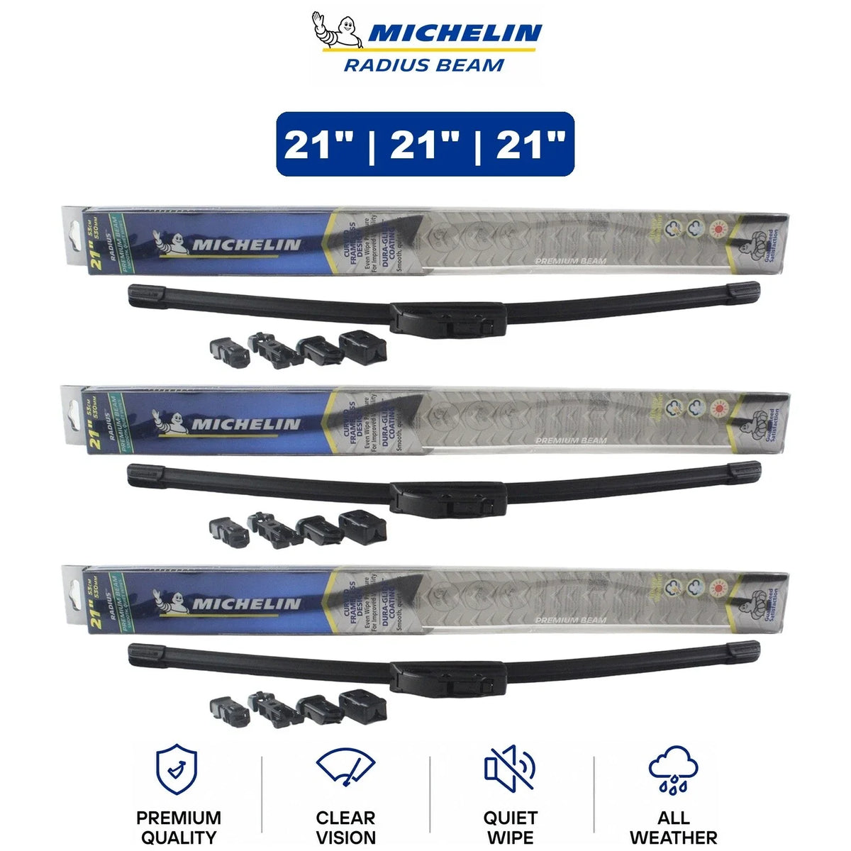Michelin Radius Beam Wiper Blade Set for Audi 5000 (1984–1988)