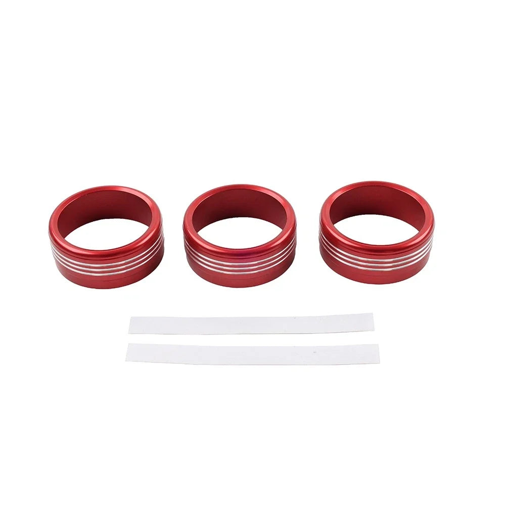 Set of 4 AC Climate Control Knob Ring Covers for Subaru Forester XV Crosstrek WRX STi Red