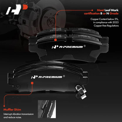 Brake Rotor & Ceramic Pad Front Set for Nissan Frontier 2005-2019