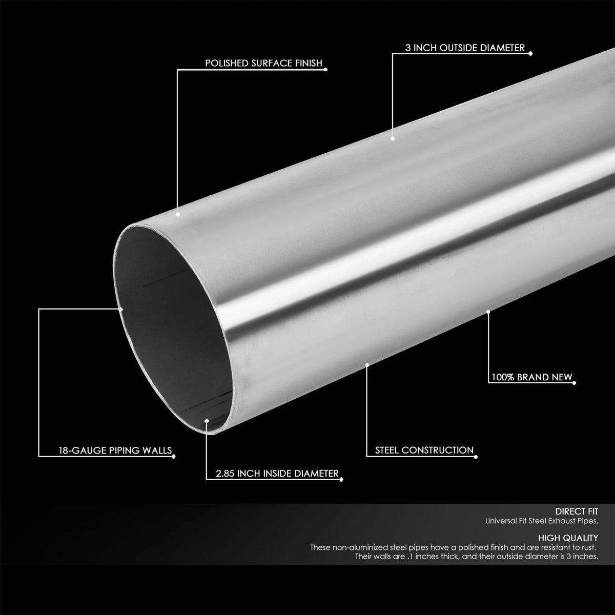 16pcs 3" OD Stainless Exhaust Tubing Mandrel Bend U-Band Pipe