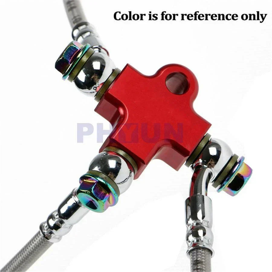 Hydraulic Brake Hose Pipe Tee Connector - 3-Way for Motorcycles
