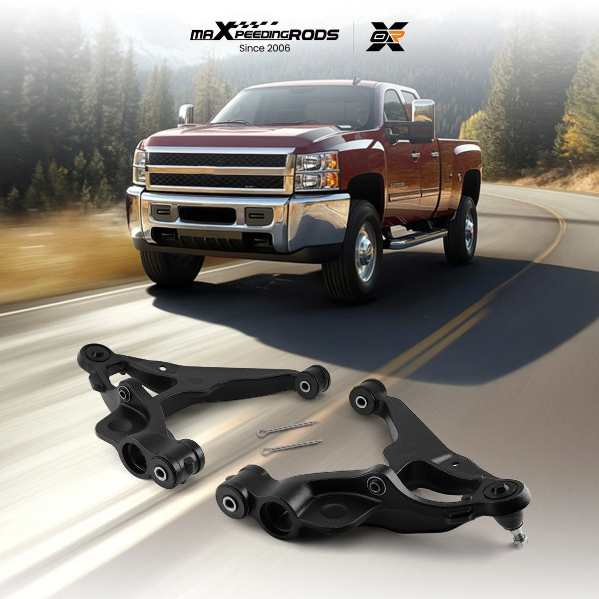 2X Front Suspension Lower Control Arms for Silverado Sierra 2500 HD (2011–2019)