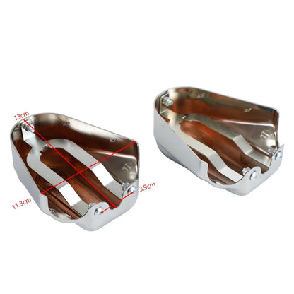 Set of 2 Bar Shield Rear Axle Covers for Harley Softail FLS FLSTN (2008–2017) Chrome
