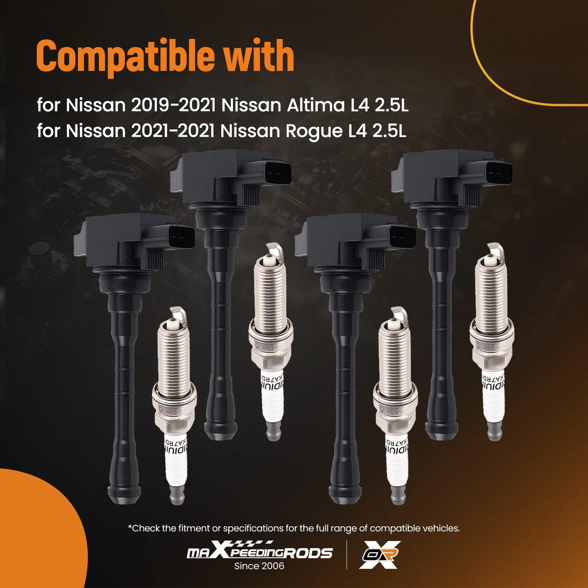 Ignition Coil and Spark Plug Set for Nissan Altima (2002-2006)