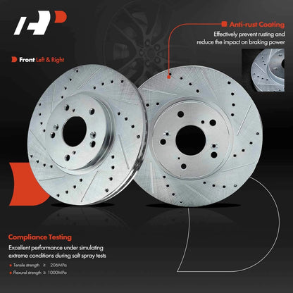 Front Brake Rotors (Drilled) for Honda Accord 2003-2012
