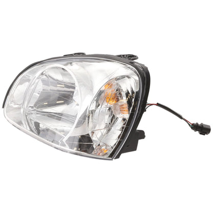 Driver Side Headlight for Hyundai Santa Fe (2003–2006) Halogen with Bulb