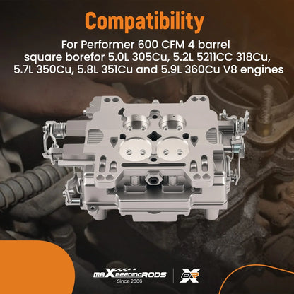 600 CFM 4 Barrel Carburetor Kit for Performer 1405