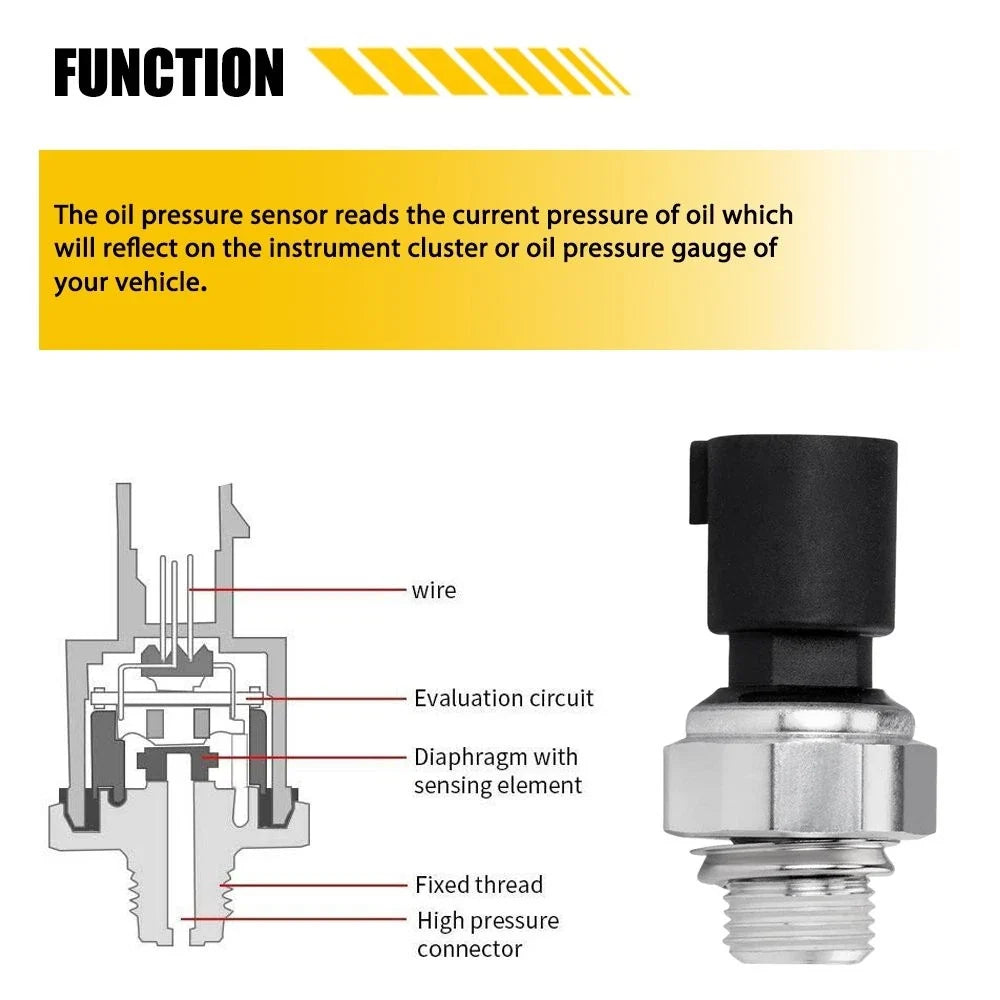 Oil Pressure Sensor 12673134, Compatible with Chevrolet Silverado 2009-2017