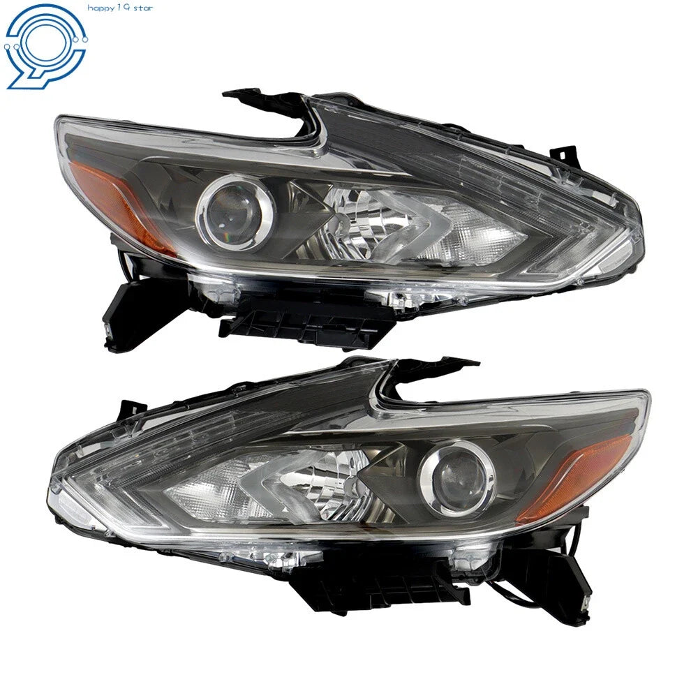 LED Headlight Set Chrome for Nissan Altima 2016-2018 Left and Right