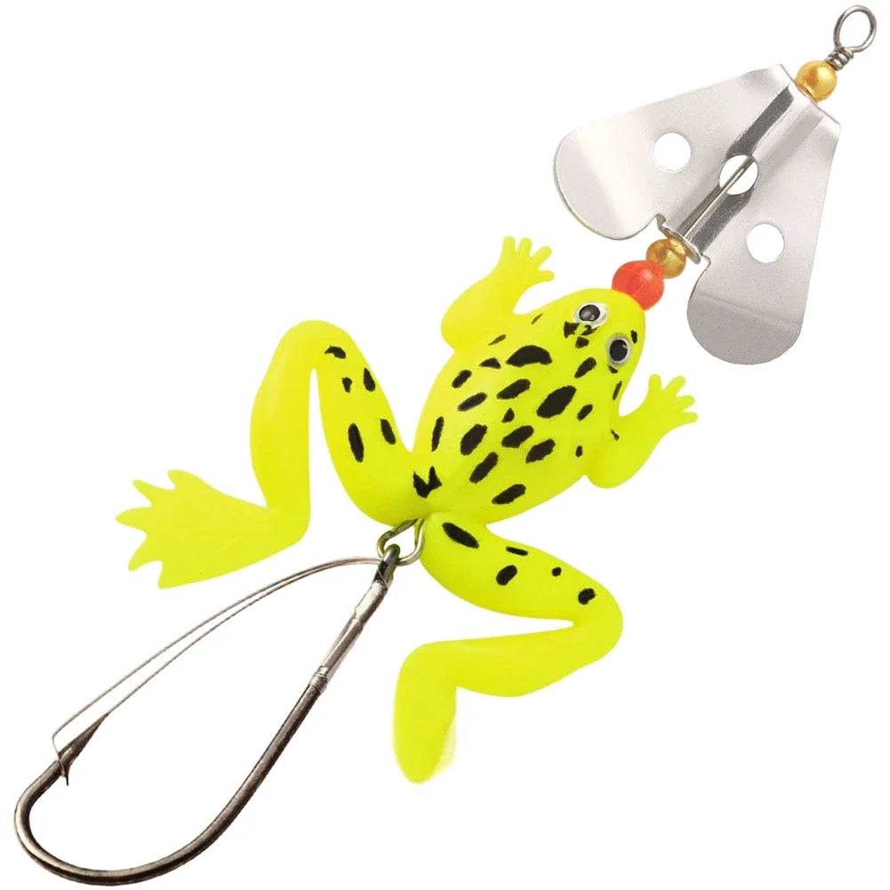 Fishing Lure Glitter Frog 11.5cm Weedless Single Hook for Bass Blackfish