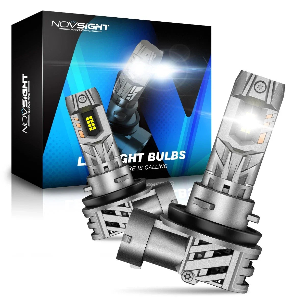 Set of 2 H11 LED Headlight Bulbs for NOVSIGHT (2000-2023)