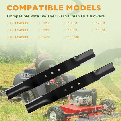 122" Belt and Set of 2 Blades for Swisher Finish Cut Mowers